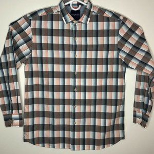 Tommy Bahama Blue/Pink Plaid Long Sleeve Sz M